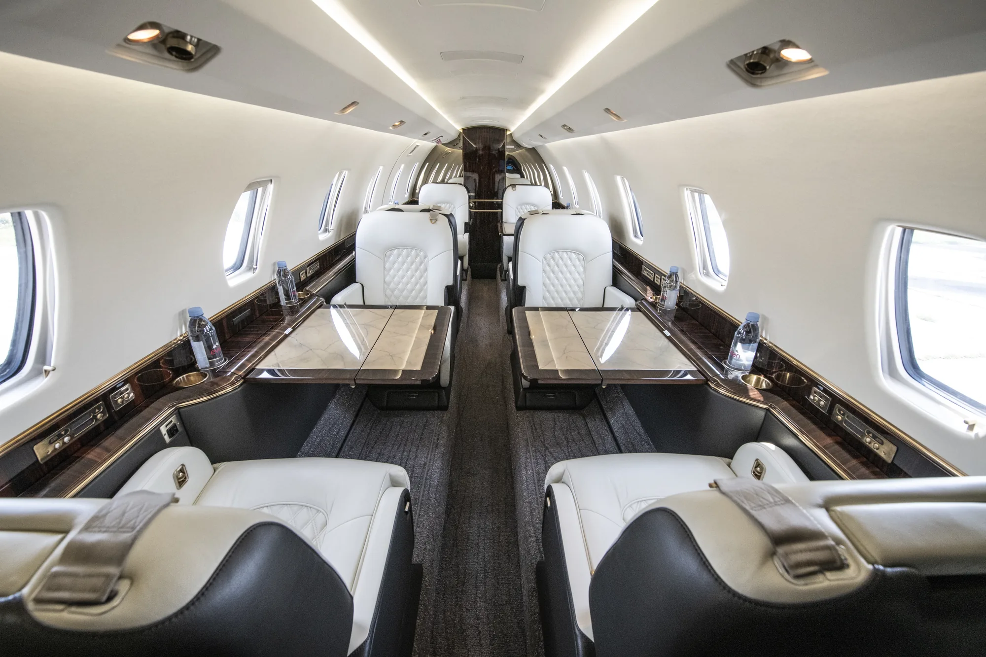 Cabin of a Cessna Citation X, the aircraft in the Jet Corp fractional program